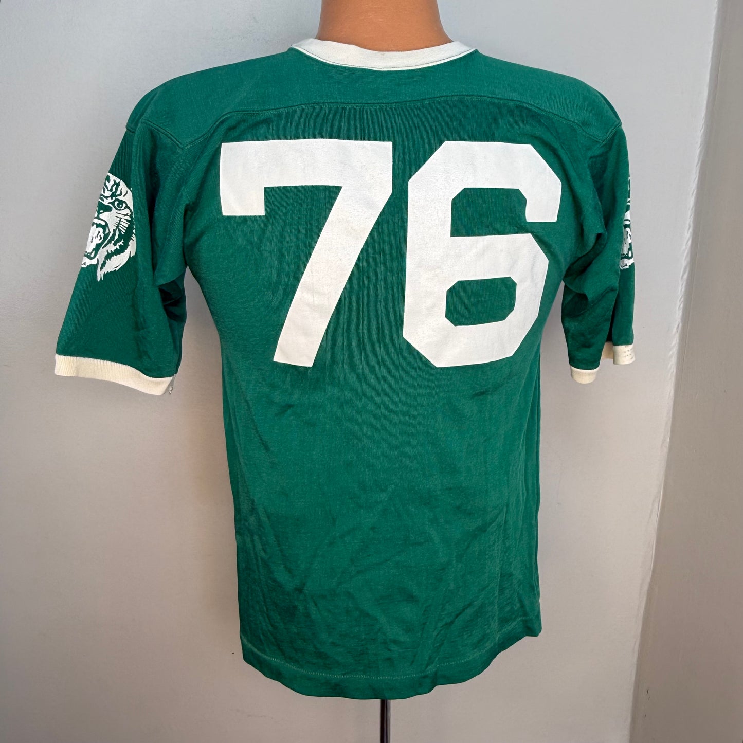 1960s/70s Green Coleman Wildcats Jersey, Champion Products Size Small, Tigers, 76