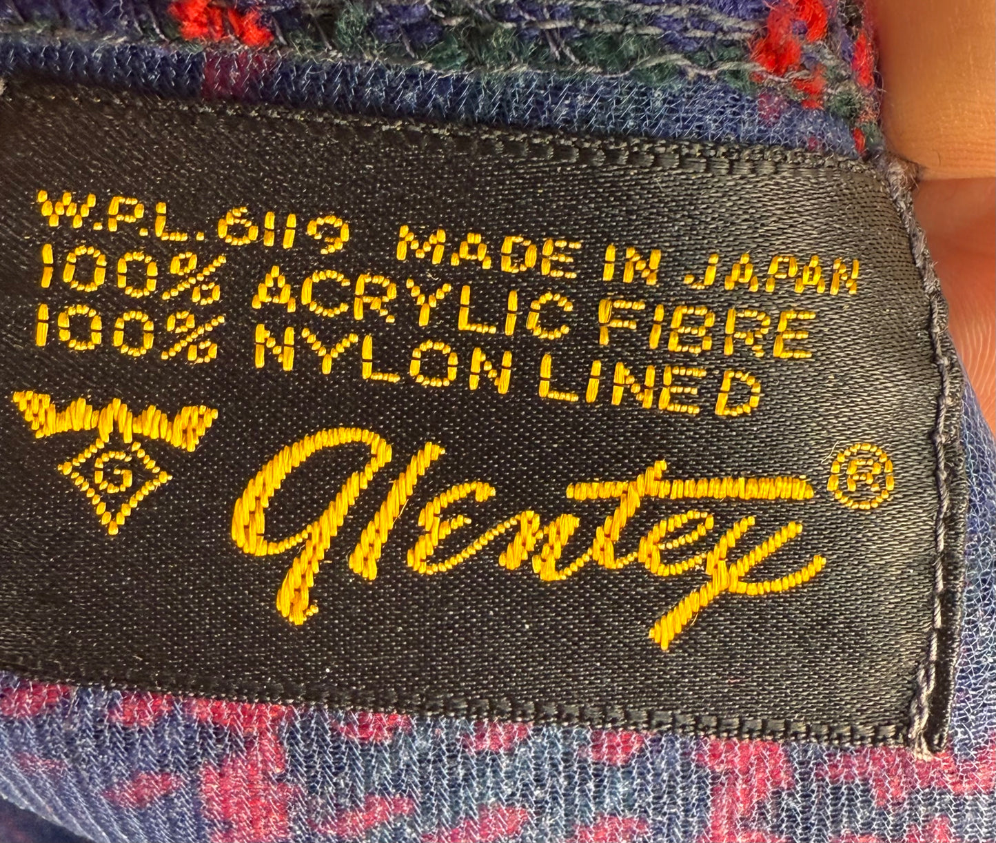 1960s/70s Navy Blue Plaid Poncho with Fringe, Glentex Size XS-Medium