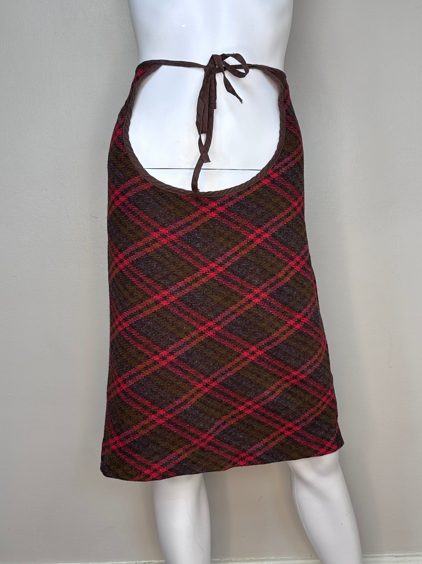 1960s Plaid Maternity Dress Set, Top and Open Belly Pencil Skirt, Expectantly Yours Size Medium