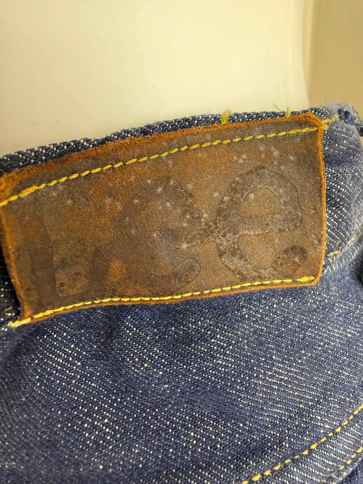 1960s Blue Jeans, Lady Lee Riders, 25.5"x29.5", Authentically Western Sanforized Cotton Blu-Fast Denim