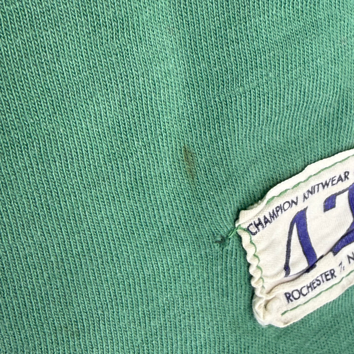 1950s Green Cotton Jersey T-Shirt, Large Yellow Grid Number 60, Champion Knitwear Size 42