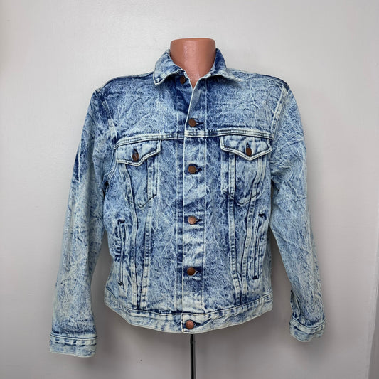 1980s Acid Wash Denim Jacket, Bristol Blues Size Large