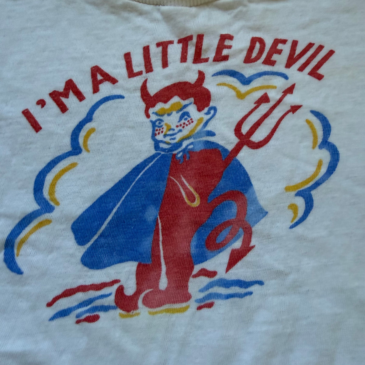 1950s Kids' I’m a Little Devil T-Shirt, Hidaco Sportswear Size 2/3T