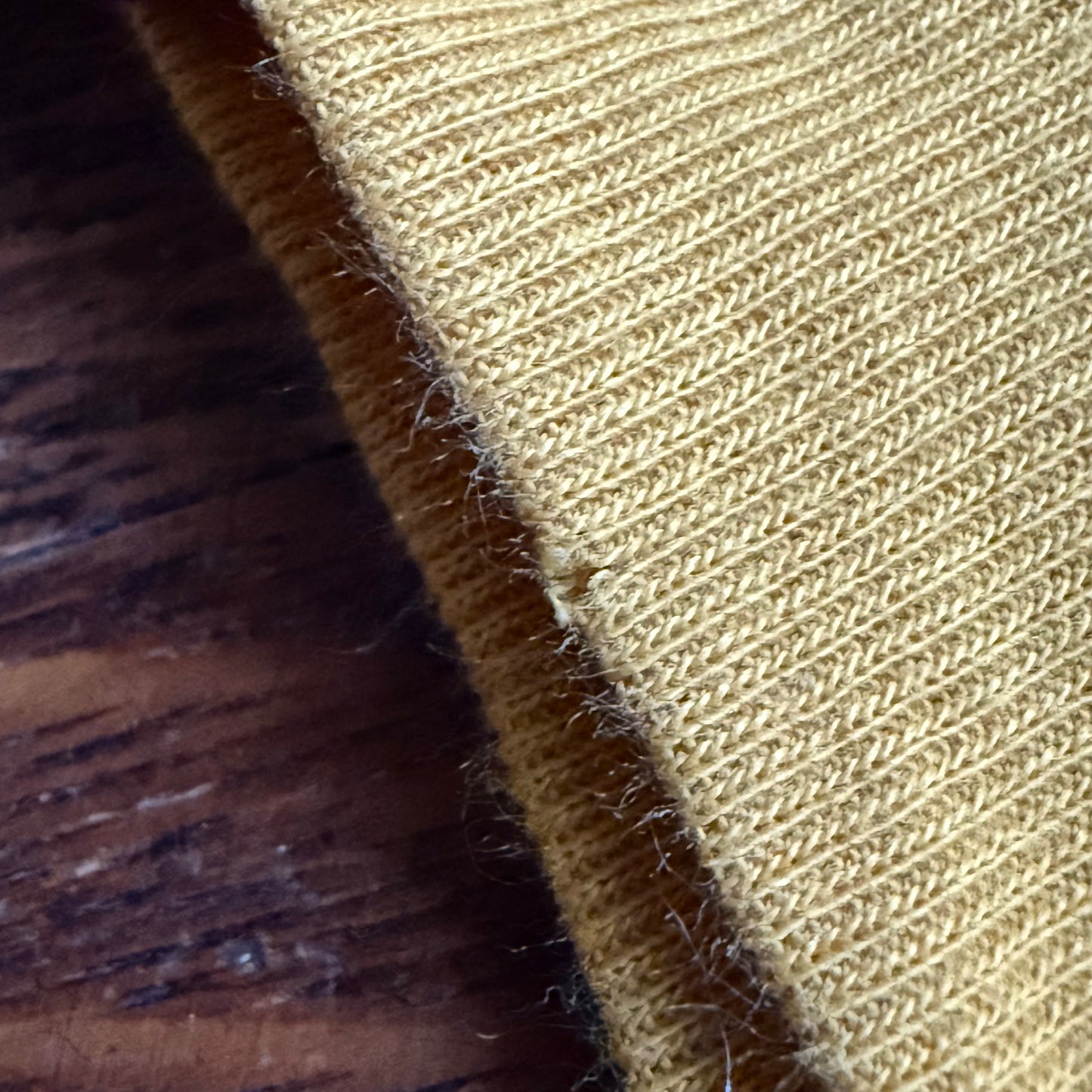 1960s Green and Yellow Micro Stripe Sweatshirt, Champion Size Medium, Running Man Tag, Mock Neck