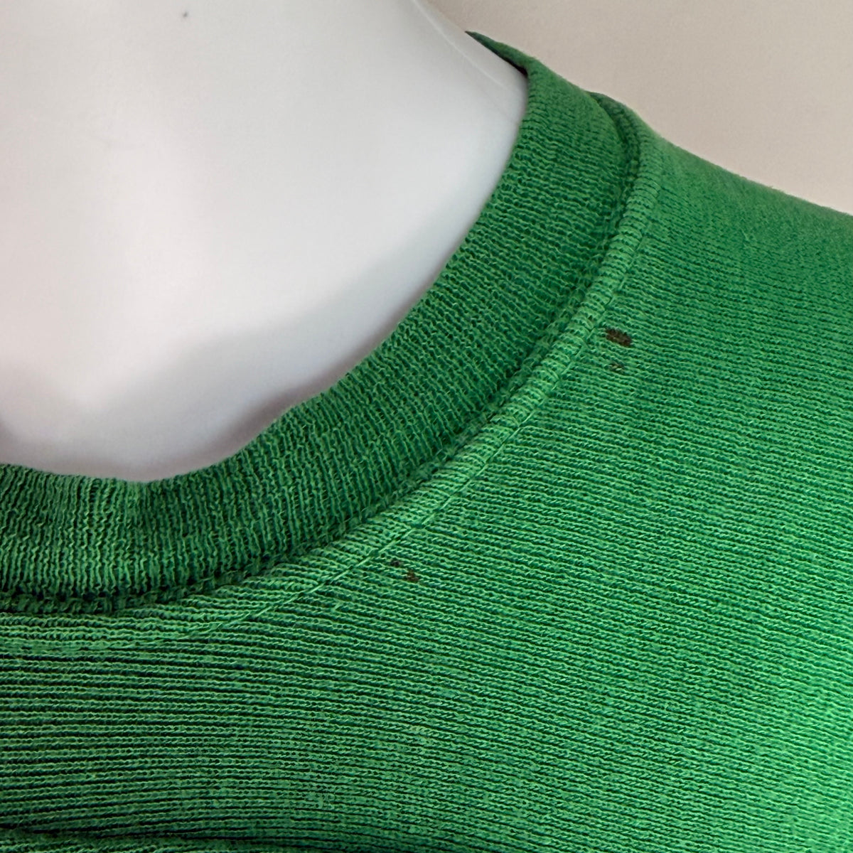 1950s Green Cotton Jersey T-Shirt, Large Yellow Grid Number 25, Red Fox Manufacturing Size 42