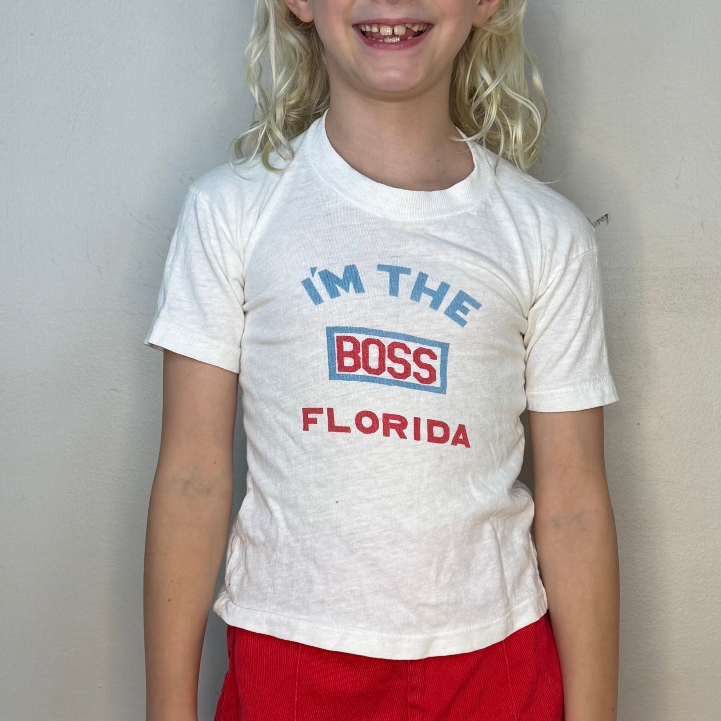 1960s/70s Kids' I’m The Boss Florida T-Shirt, G F Sportswear Size 4/5