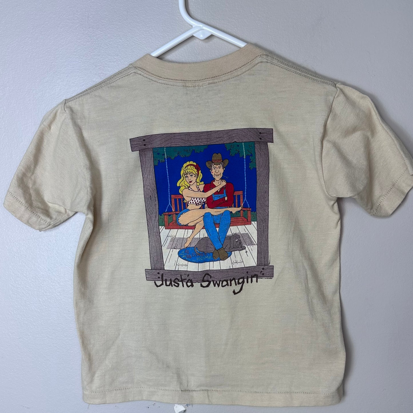 1980s Just’a Swangin T-Shirt, East Coast Designs Kids Size 10-12/Adult XS or