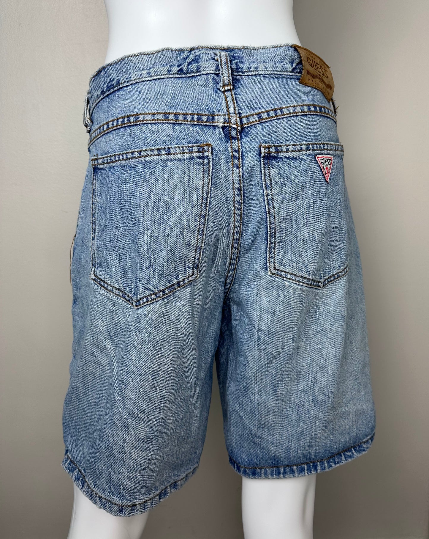 1980s Guess Jeans Shorts, Blue Denim, Georges Marciano, 30.5" Waist