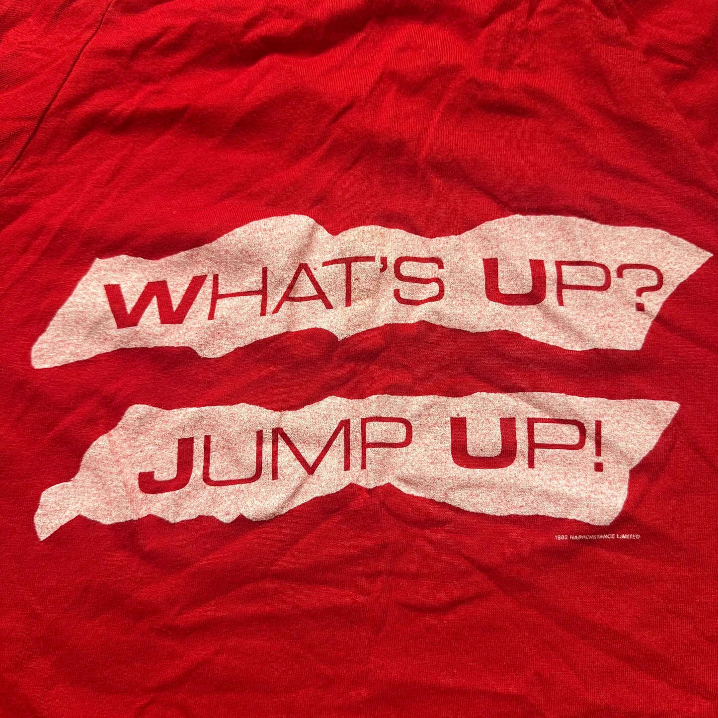 1980s Elton John Jump Up! Tour! T-Shirt, Size Small, Red V Neck Ringer Tee, 1982 Concert