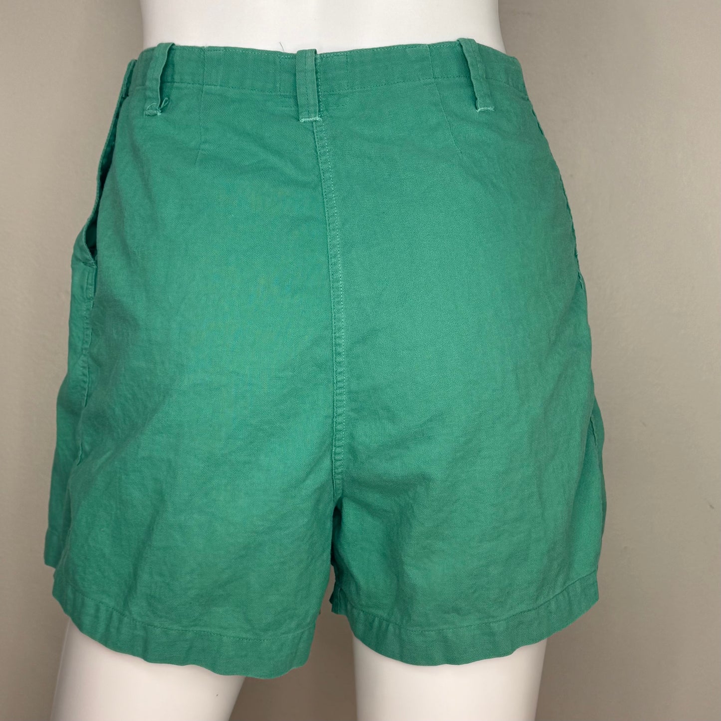 1940s Green School Gym Uniform, Pullover Top and Side Button Shorts, E R Moore Company Athletic Apparel Size X-Small, Gymcloth Gym Suit Set