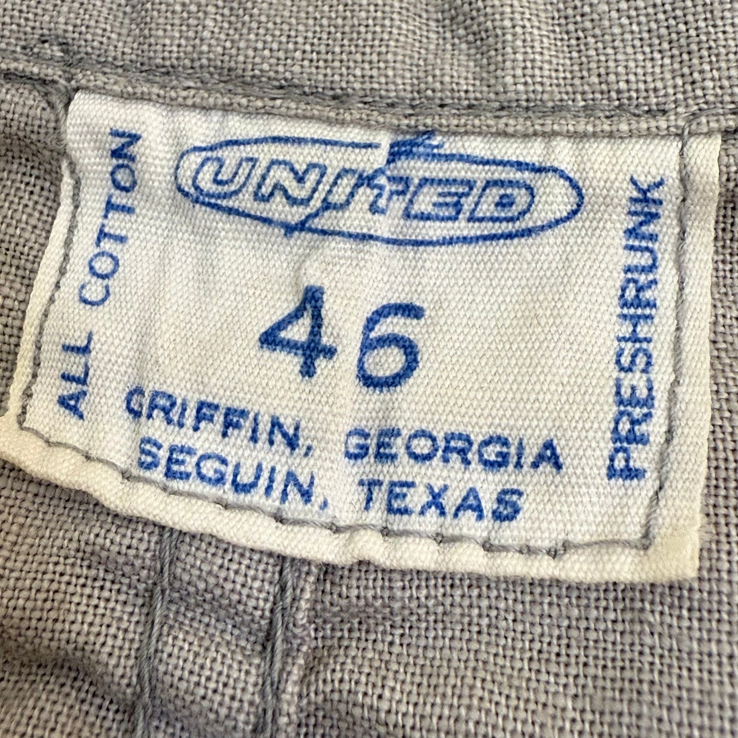 1950s Grey Auto Shop Coat Blazer, Size XL, United Size 46, Gates Chain Stitch Embroidery