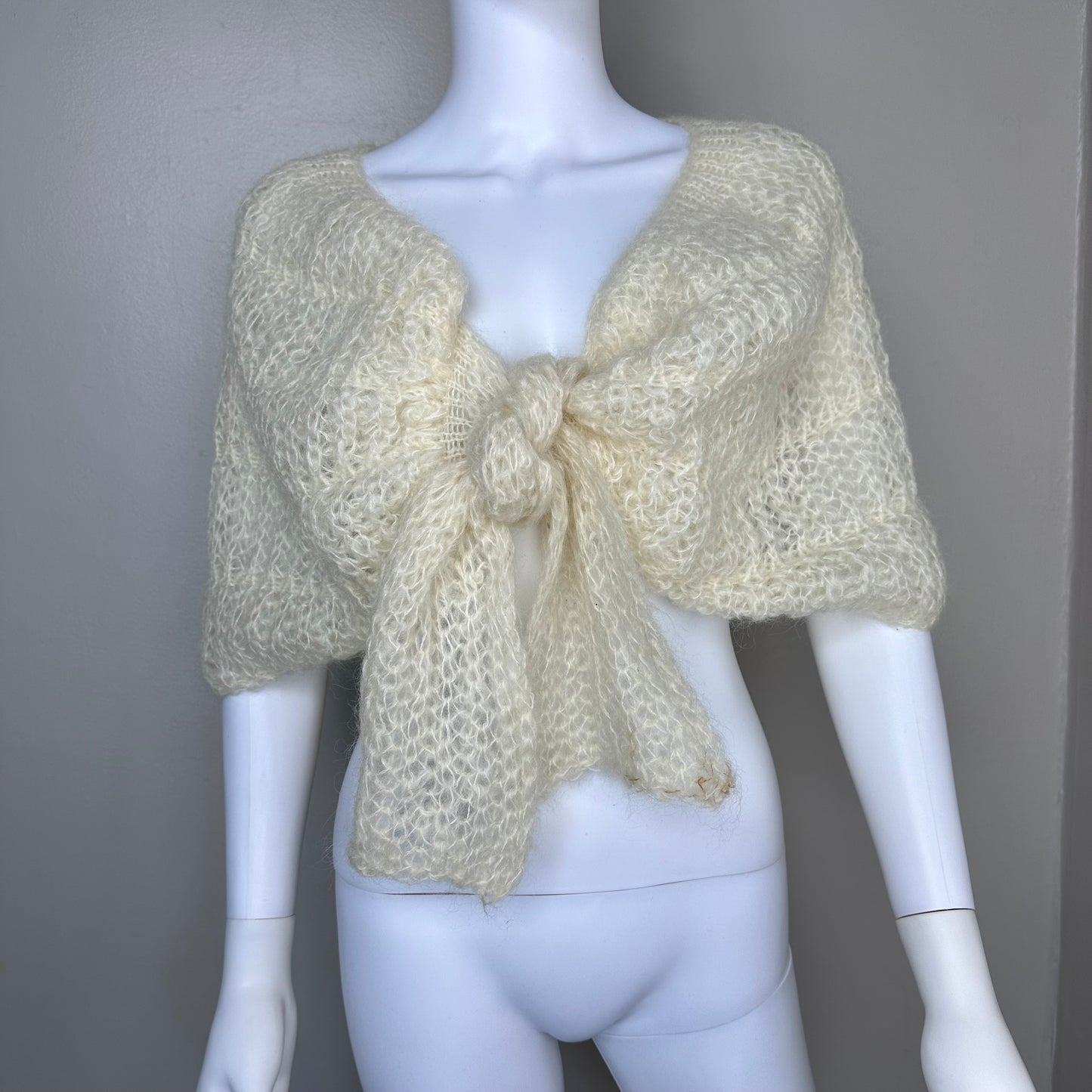 1960s Cream Mohair Blend Shawl, The Specialty House