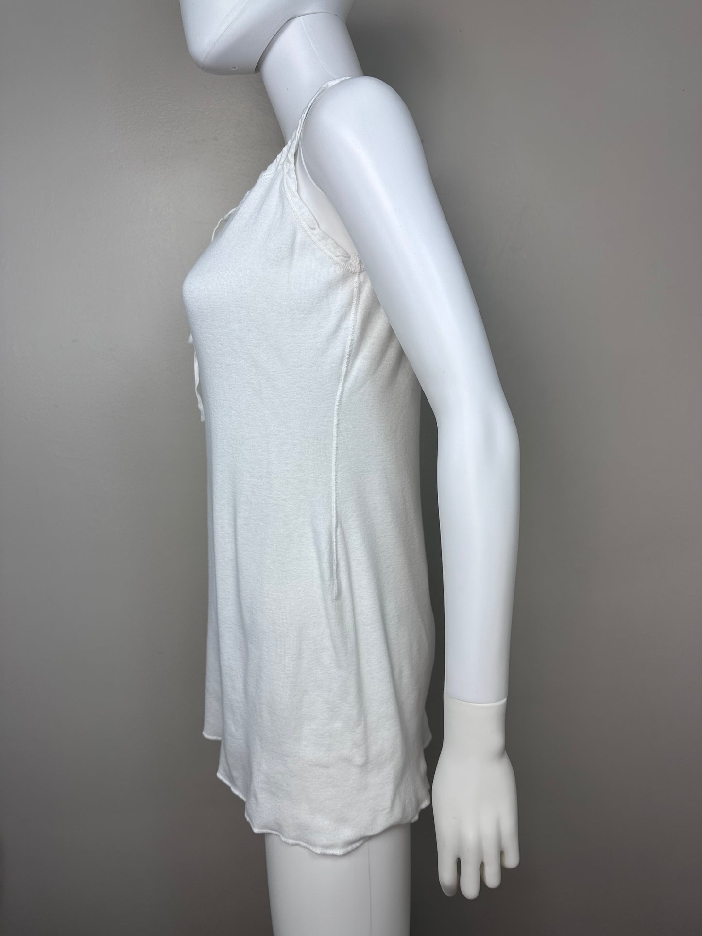 1930s White Undershirt Tank Top, Munsingwear Size Medium, Drawstring Neck