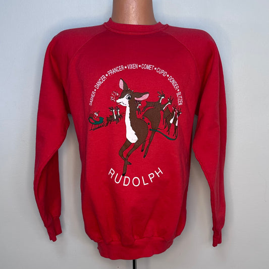 1990s Rudolph the Red Nose Reindeer Sweatshirt, Christmas Sweater, Active Sportswear Size XL