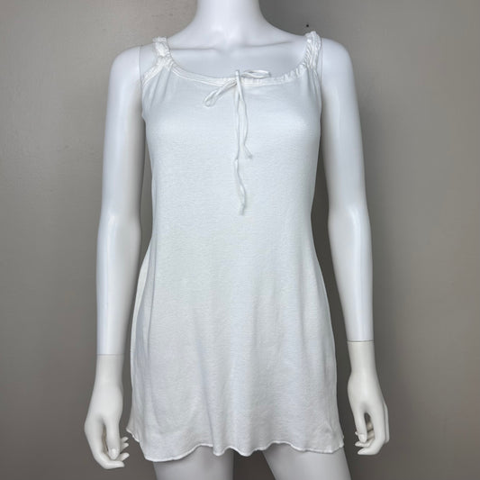 1930s White Undershirt Tank Top, Munsingwear Size Medium, Drawstring Neck