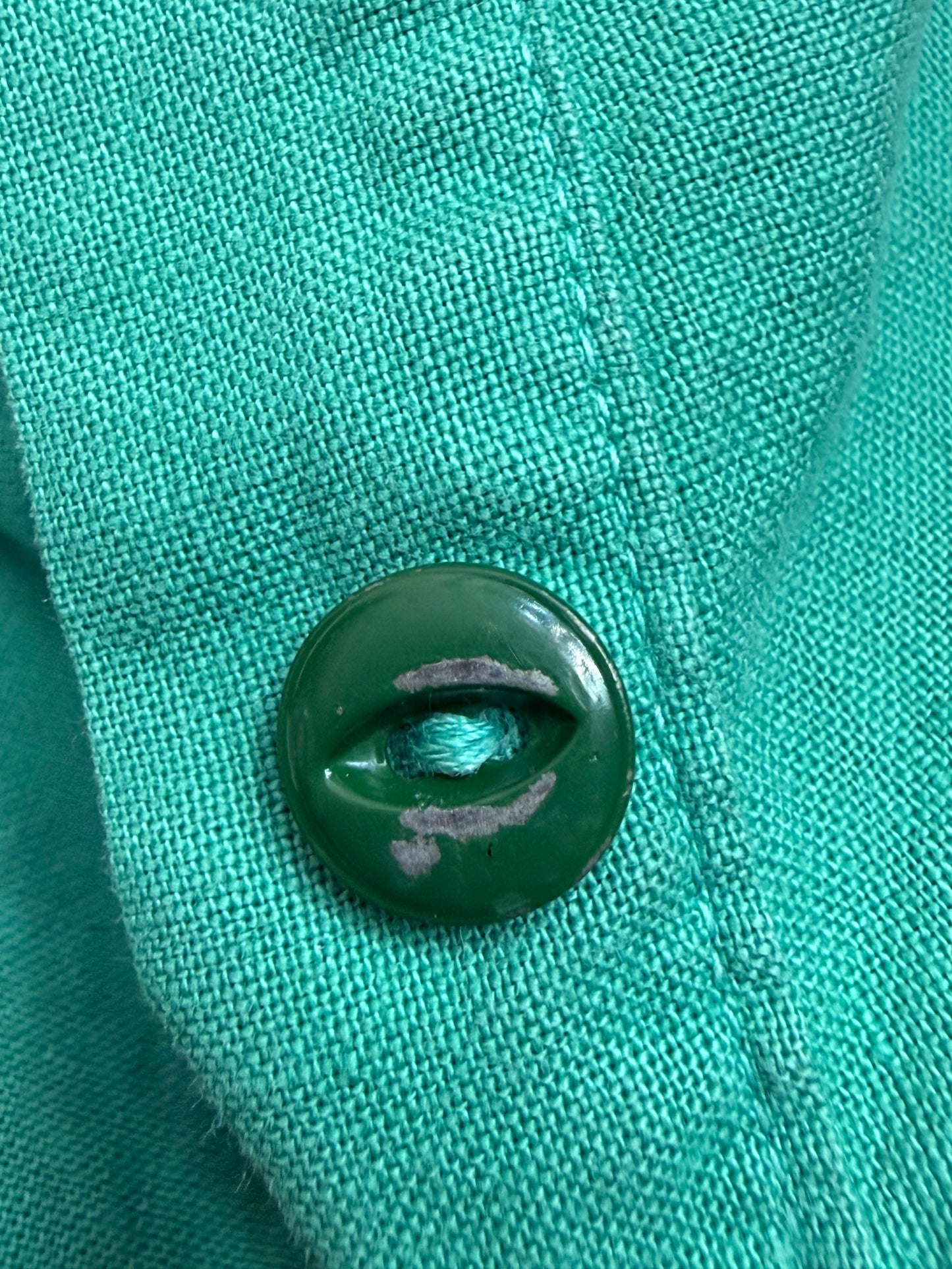 1940s Green School Gym Uniform, Pullover Top and Side Button Shorts, E R Moore Company Athletic Apparel Size X-Small, Gymcloth Gym Suit Set