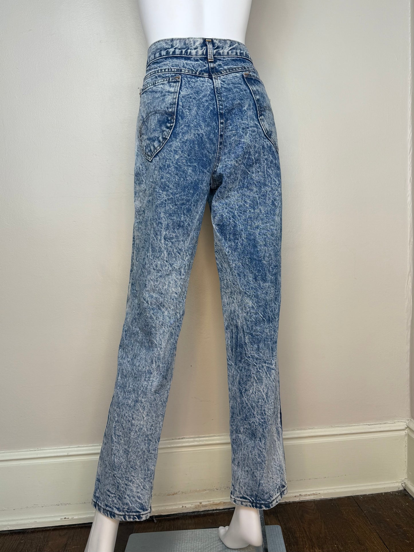 1980s Acid Wash Jeans, Chic 31"x30.5", High Rise Tapered Leg