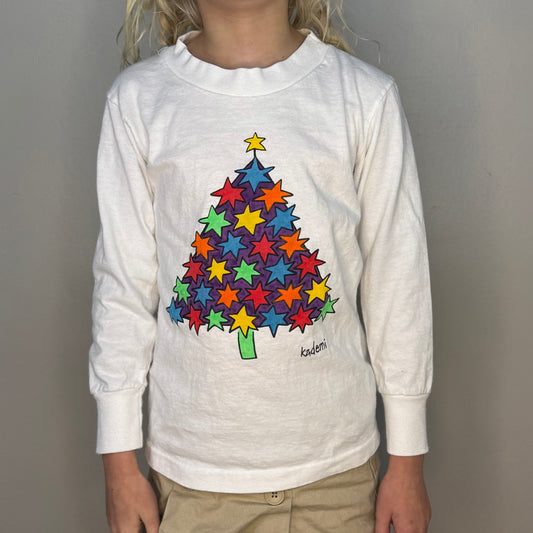 1990s Kids Christmas Tree Long Sleeve T-Shirt, Kademi, Anvil Size Small 6/7