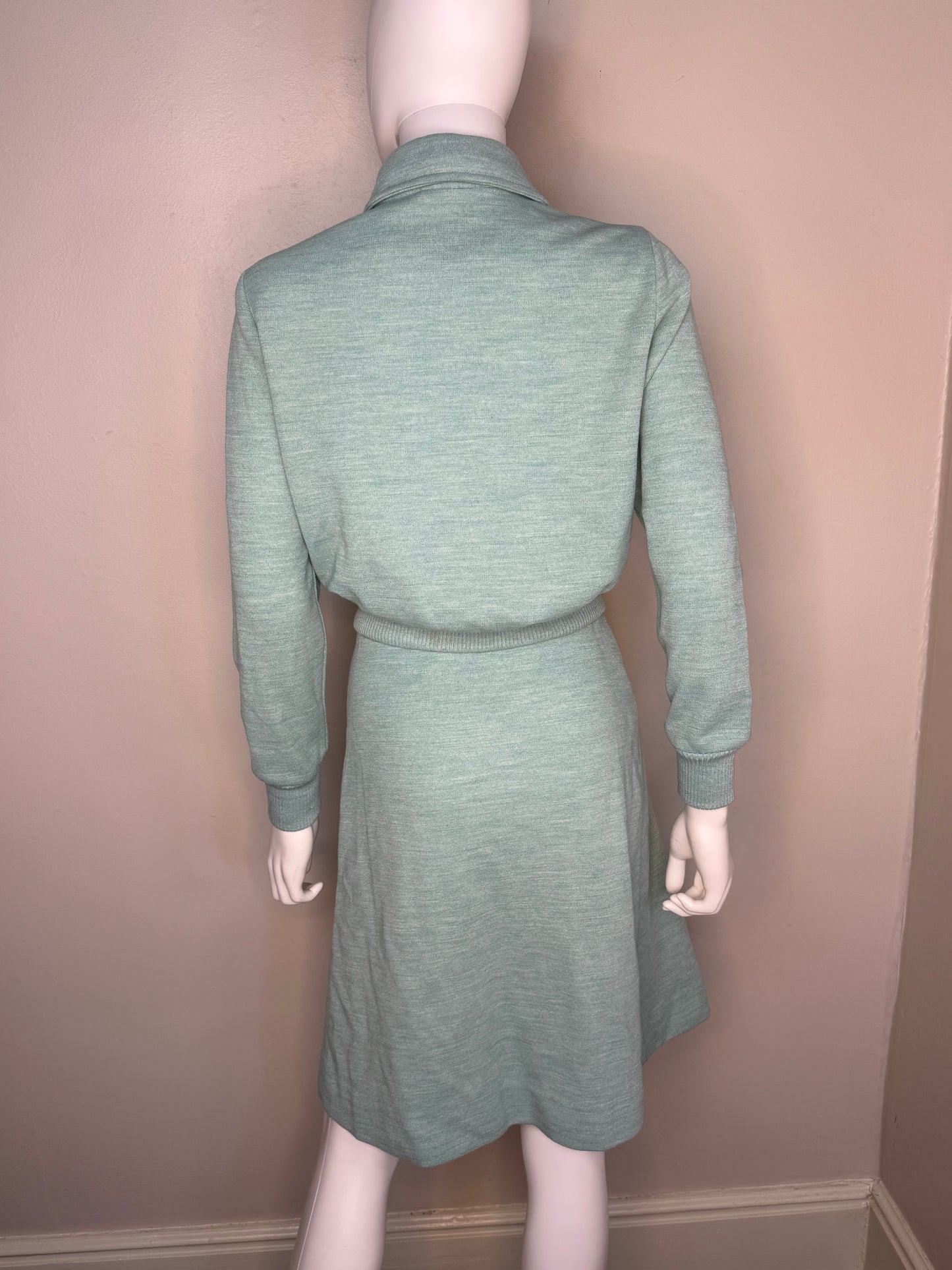 1970s Green Jacket and Skirt Set, Country Set Size Small, 70s Does 40s Suit