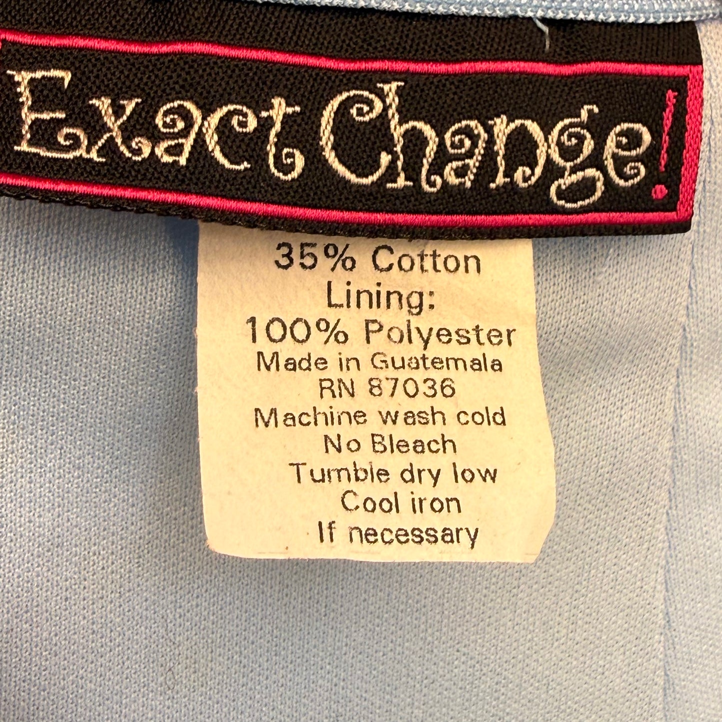1990s/Y2K Blue Eyelet Floral Mini Skirt, Exact Change Size Medium, Diagonal Stripe