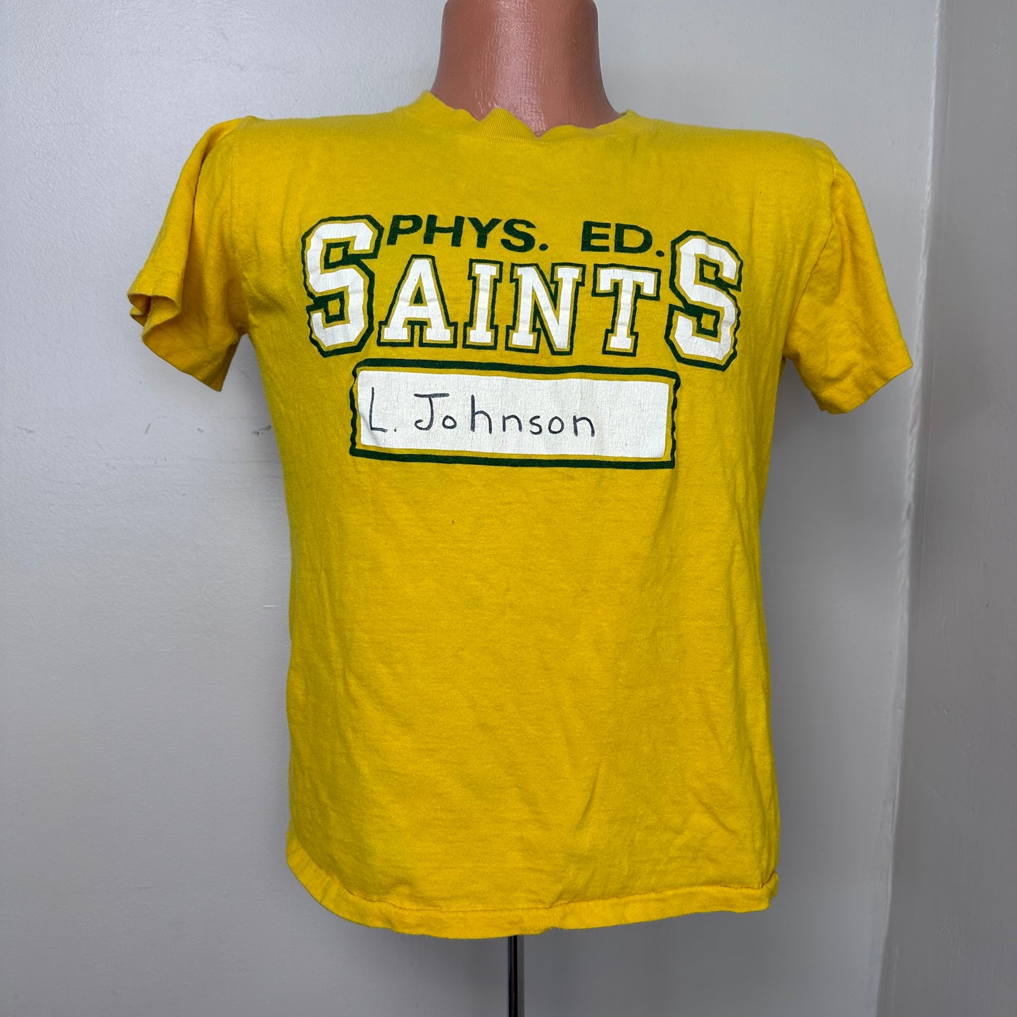 1980s Phys Ed Saints T-Shirt, Champion Size Medium, Briarcrest School PE Uniform