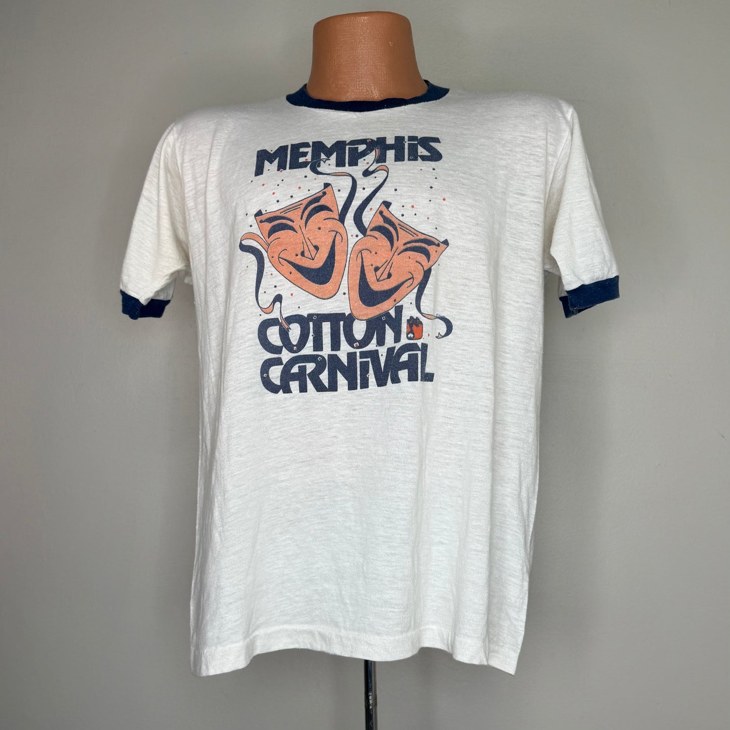 1970s Memphis Cotton Carnival T-Shirt, Ringer Tee, Size Large