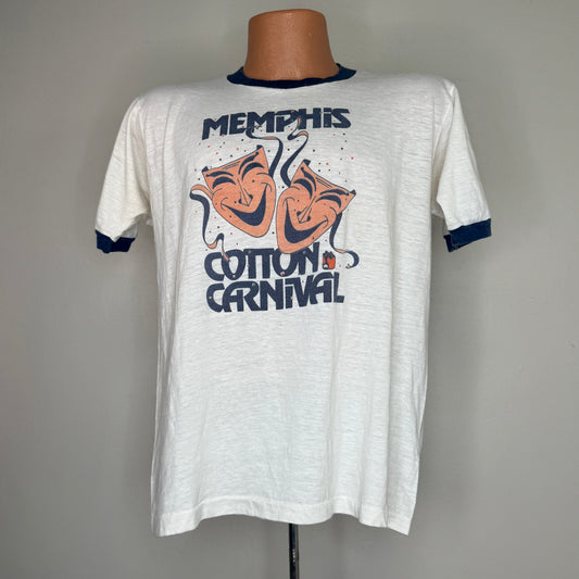 1970s Memphis Cotton Carnival T-Shirt, Ringer Tee, Size Large
