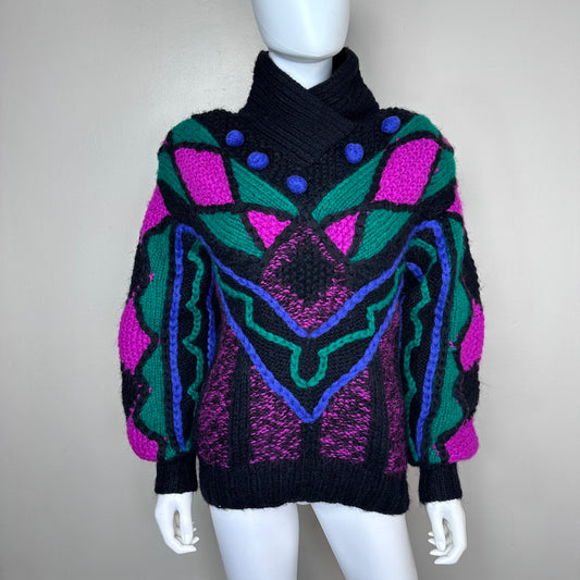 1980s Bright and Bold Sweater, I.B. Diffusion Sport Size Small