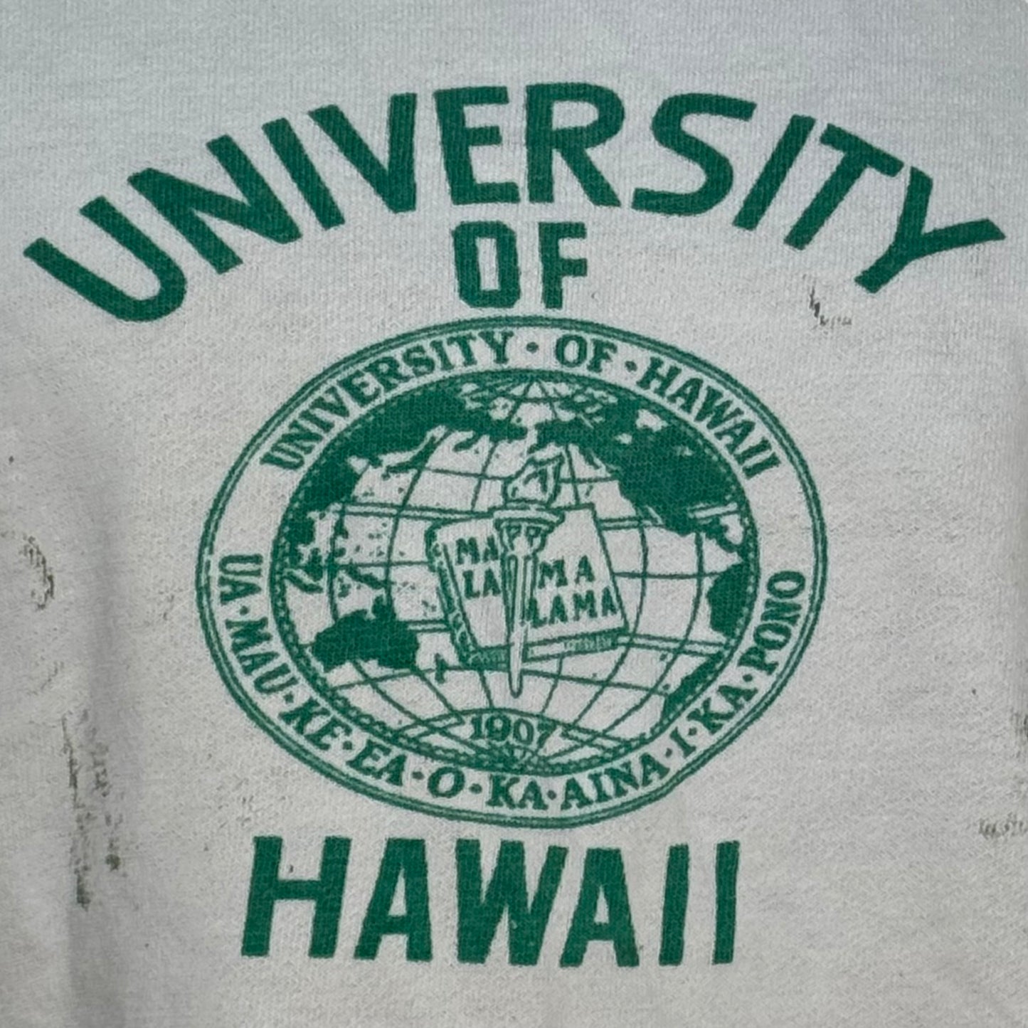 1960s University of Hawaii Sweatshirt, Distressed, Size Large-XL