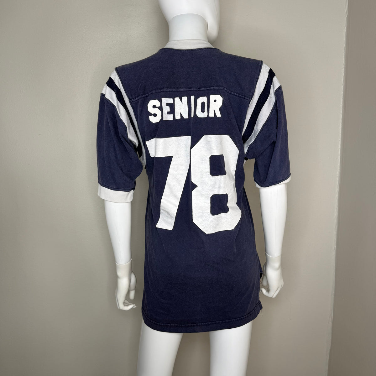 1970s Prep Senior 78 Blue Cotton Jersey T-Shirt, Russell Athletic Size Small