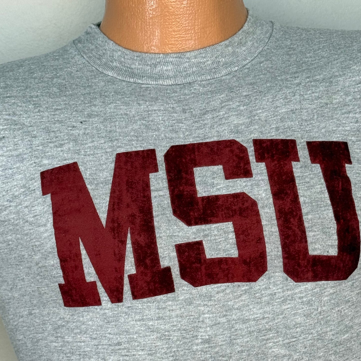 1970s MSU T-Shirt, Flocked, Mississippi State University, Artex Size XS
