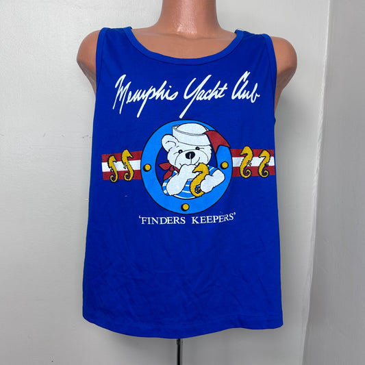 1980s Memphis Yacht Club Tank Top, P.S. From National Screen Print Size M/L, Finders Keepers