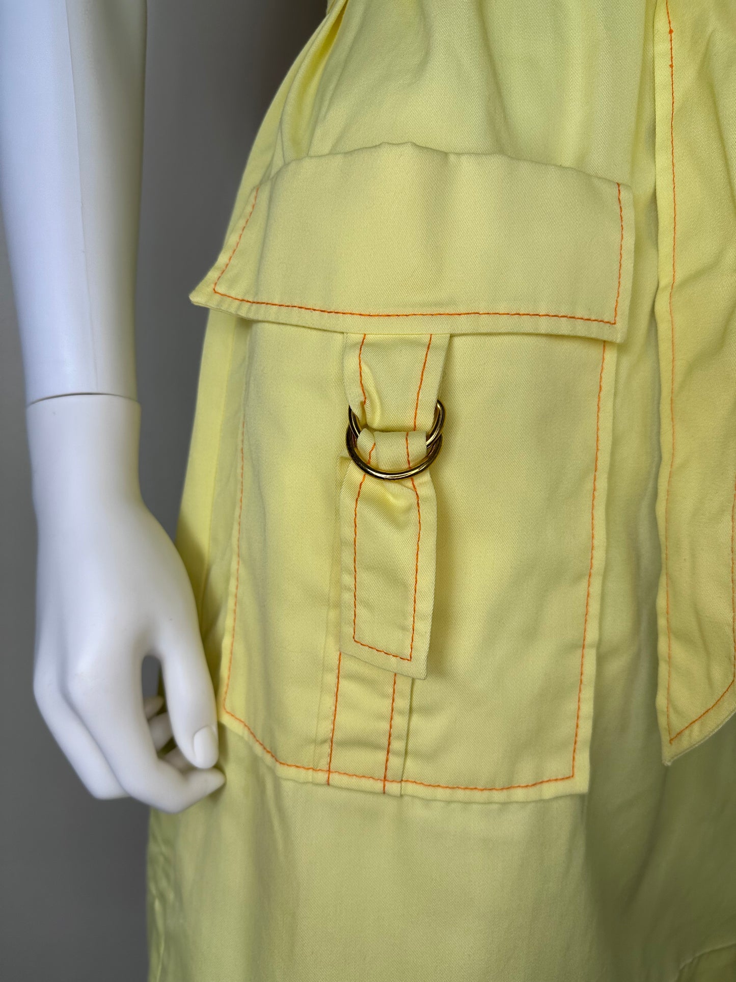 1960s/70s Yellow Sleeveless Shirt Dress, The Spectator Size Medium