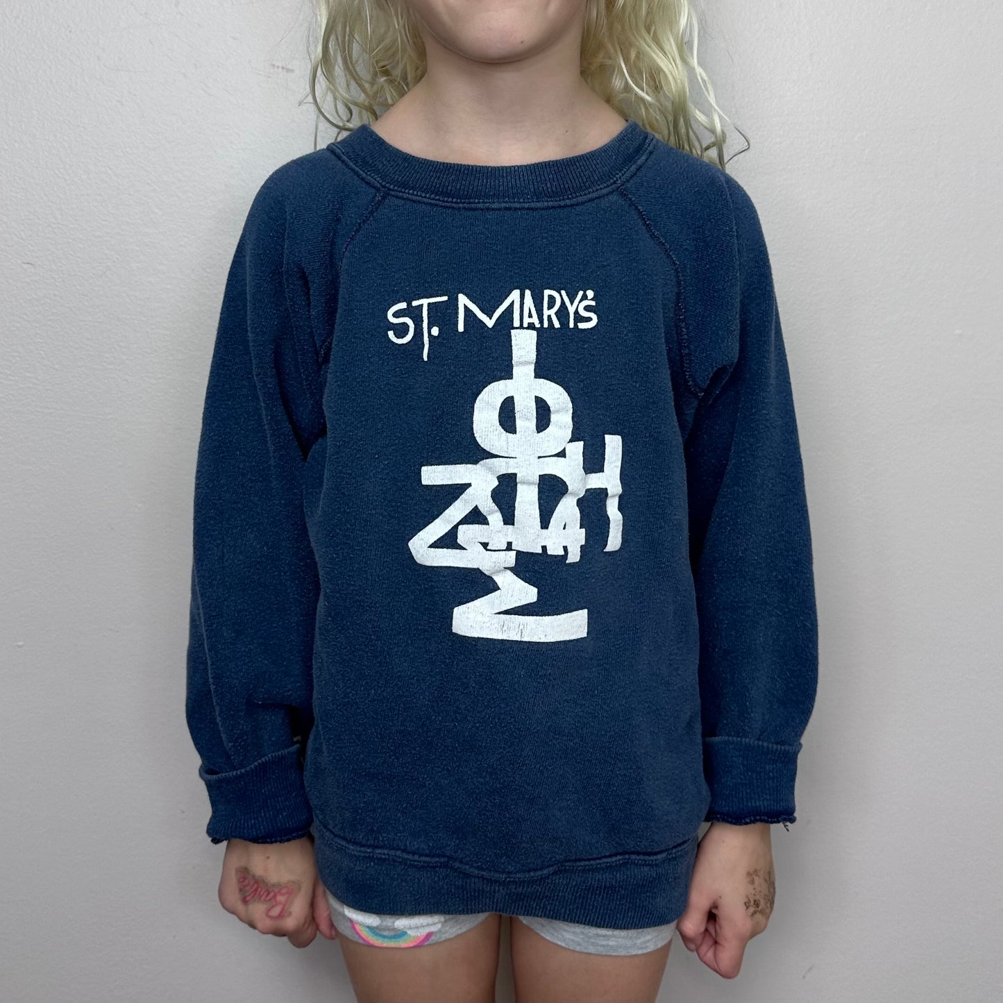 1970s St Mary’s School Memphis Sweatshirt, Champion Blue Bar Size Youth 7/8