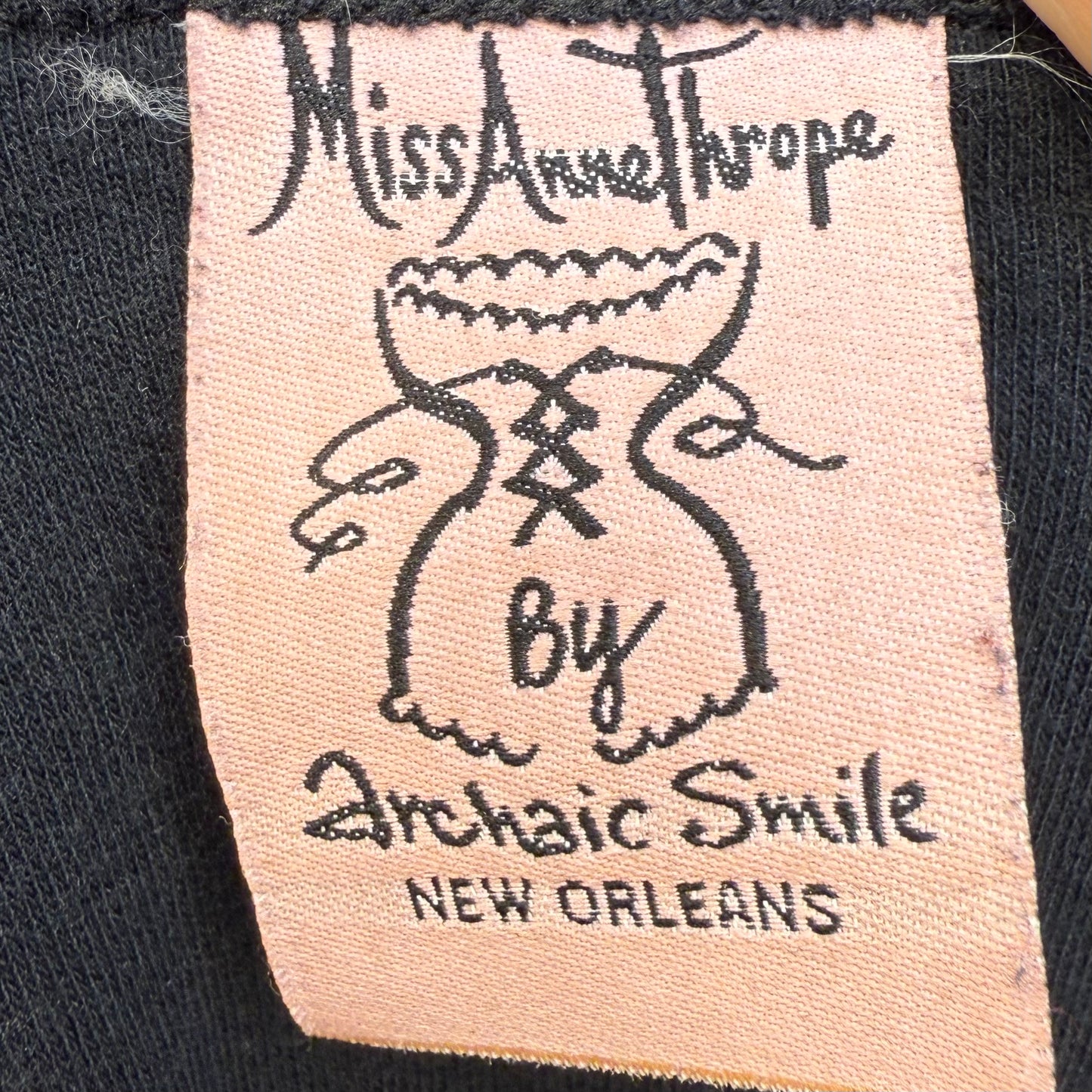 1990s/Y2K Bad Kitty Devil Girl Long Sleeve T-Shirt, Miss Anne Thrope by Archaic Smile Size S/M, Glitter