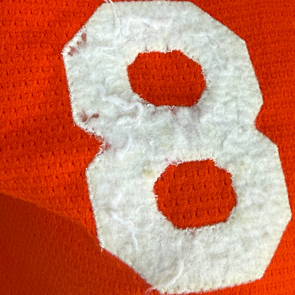 1960s/70s Orange Mesh Jersey T-Shirt, State Line Meat Co, York Arms Co Sporting Goods Memphis Size Small, No. 8