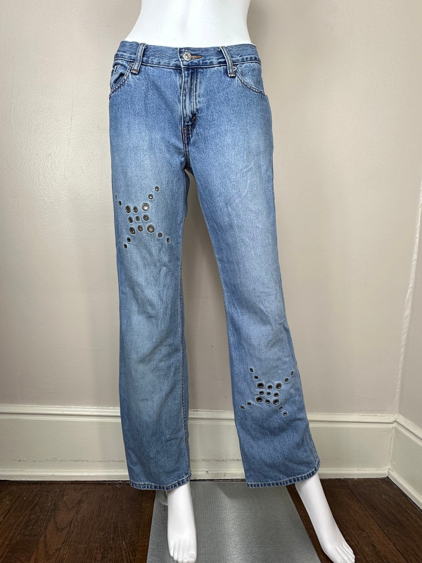 Y2K Levi’s Jeans, 518 with Decorative Grommets, Mid-rise 32"x31.5"