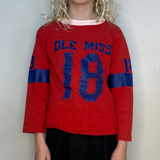 1960s/70s Kids' Ole Miss Archie Manning Jersey T-Shirt, Owenby Youth Size 8/10, No. 18