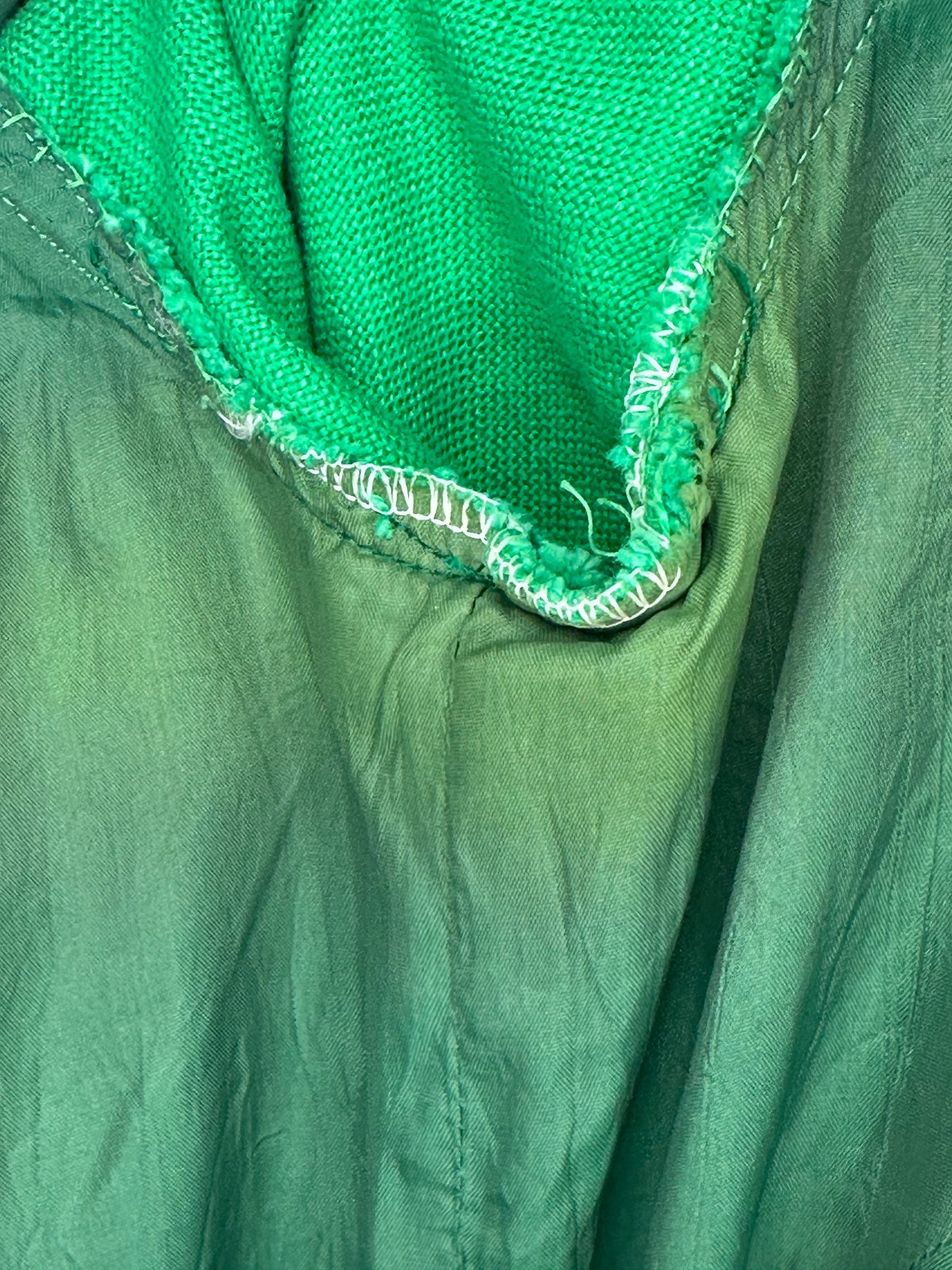 1960s Green Dress with Lace Trim, Alarcon's Dress Shop Size Small