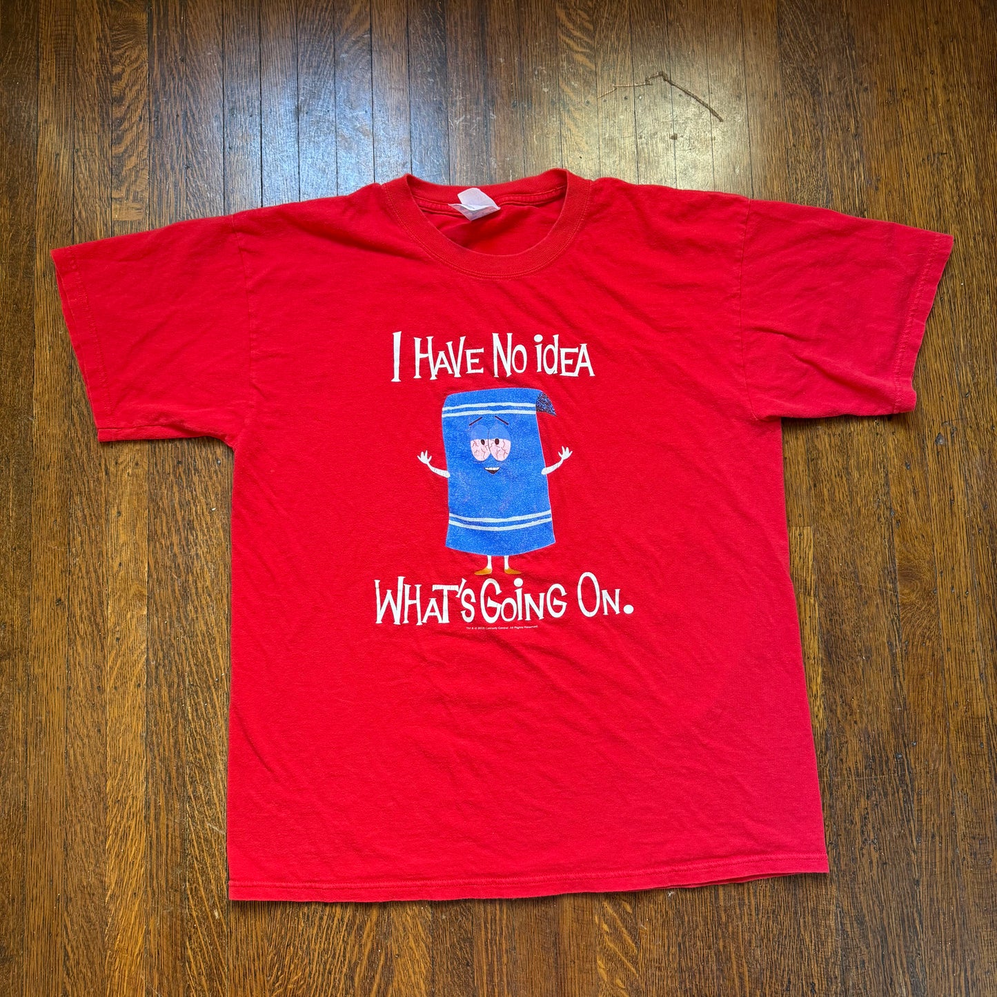 Y2K South Park Towelie T-Shirt, I Have No Idea What’s Going On, 2003 Comedy Central, Gildan Size Large