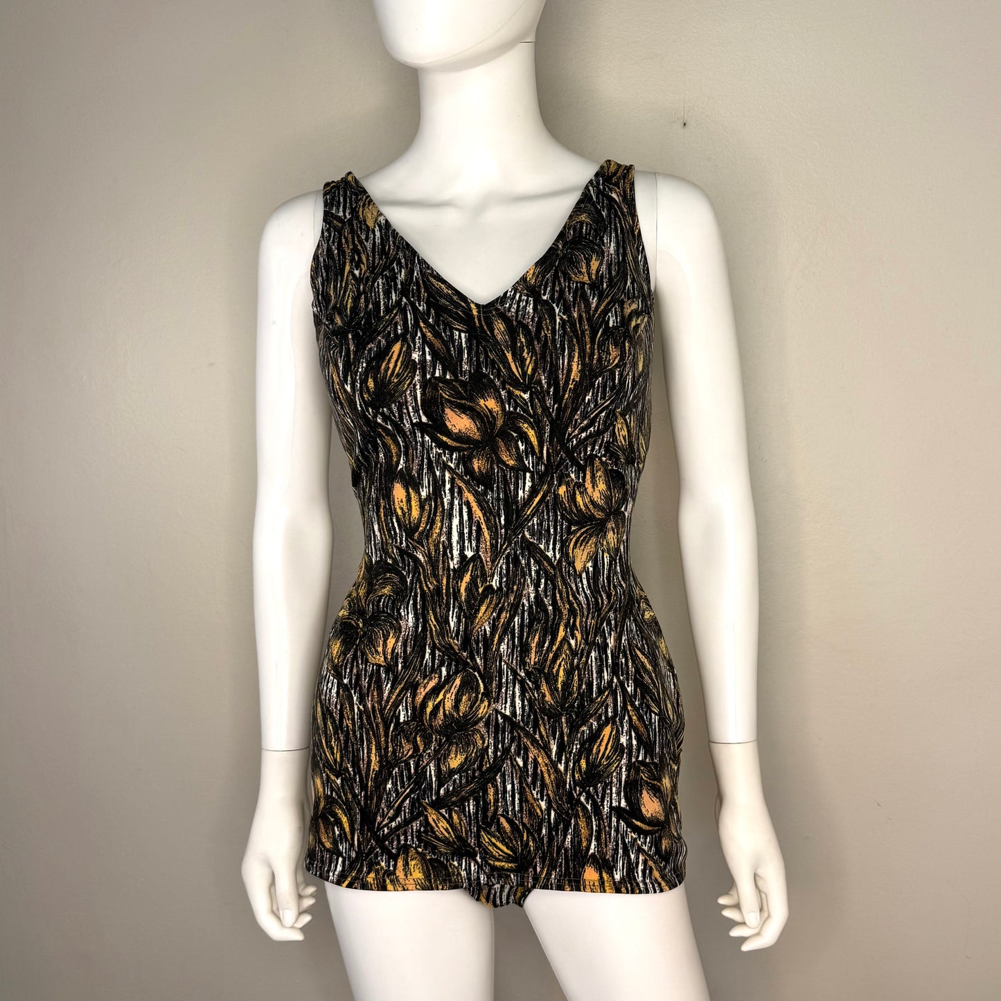 1960s Floral Swimsuit, Linda Lu Size Medium, Beeren of Holland, One Piece