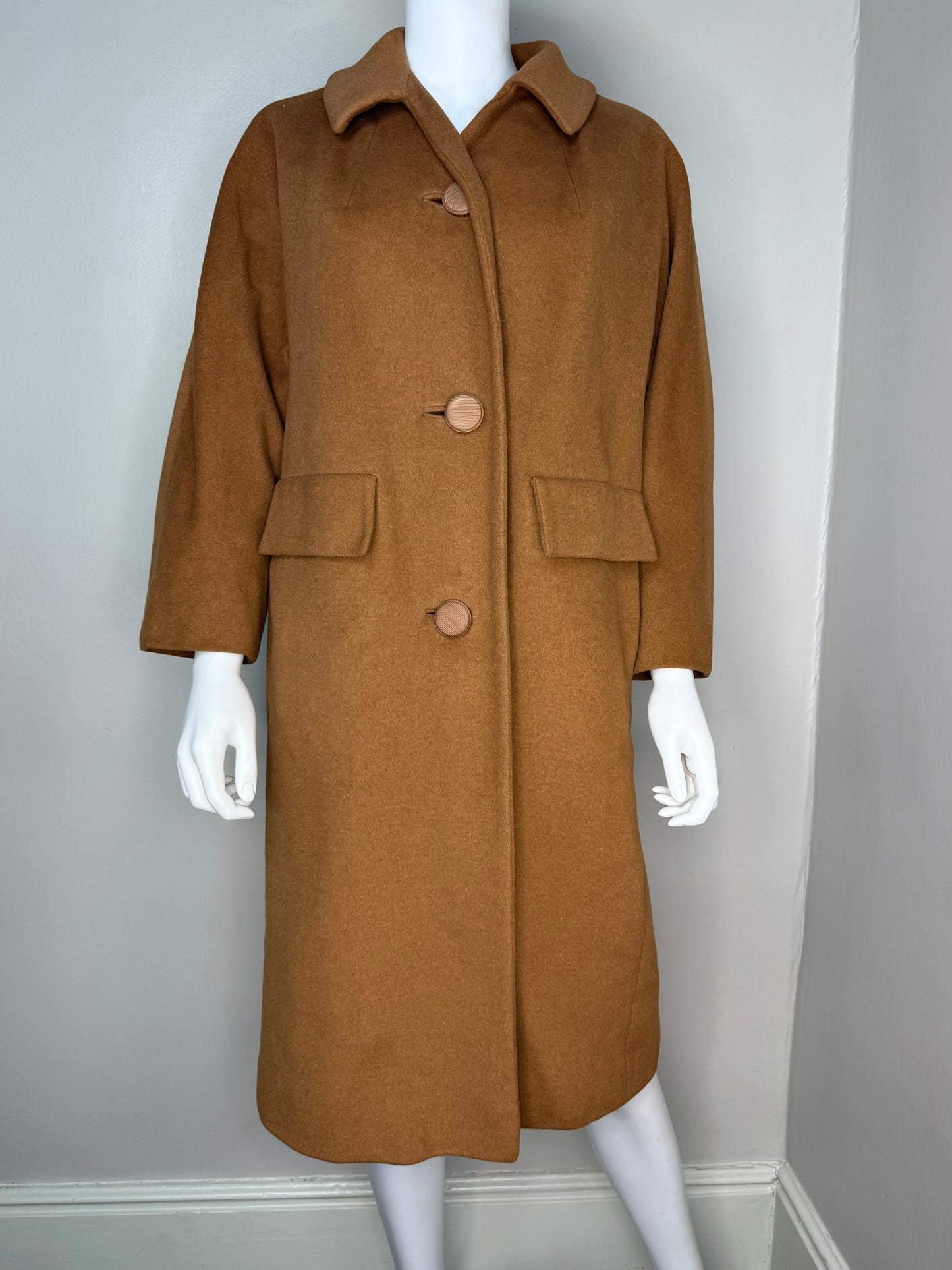 1960s Chestnut Brown Cashmere Blend Coat, Kashmore by Clyde