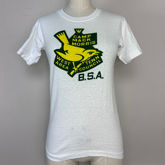 1960s Camp Mack Morris T-Shirt, Size XS, West Tenn Area Boy Scouts Council, B.S.A.