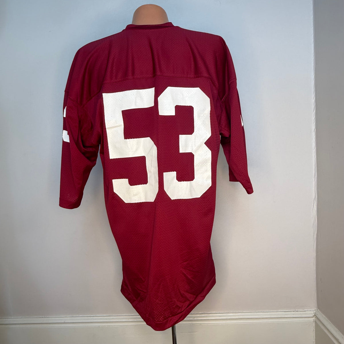 1970s Maroon Mesh Jersey, Champion Products Size XL, No. 53
