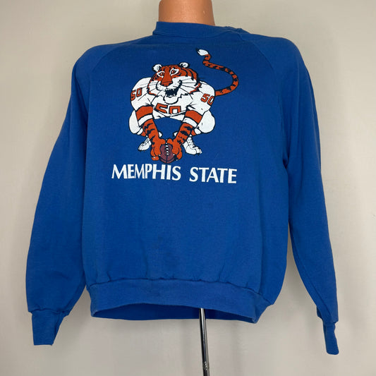 1980s Memphis State University Football Sweatshirt, MSU Tigers, Jerzees by Russell Size Large
