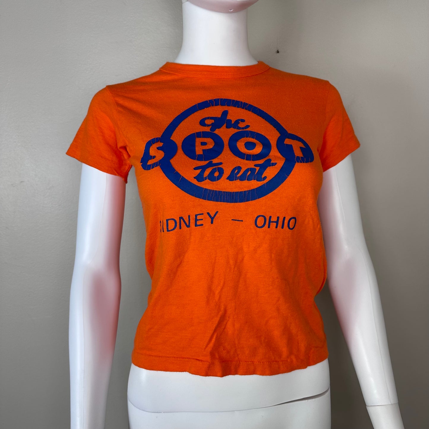 1970s The Spot To Eat Sidney Ohio T-Shirt, Hanes Youth Large/Adult XS