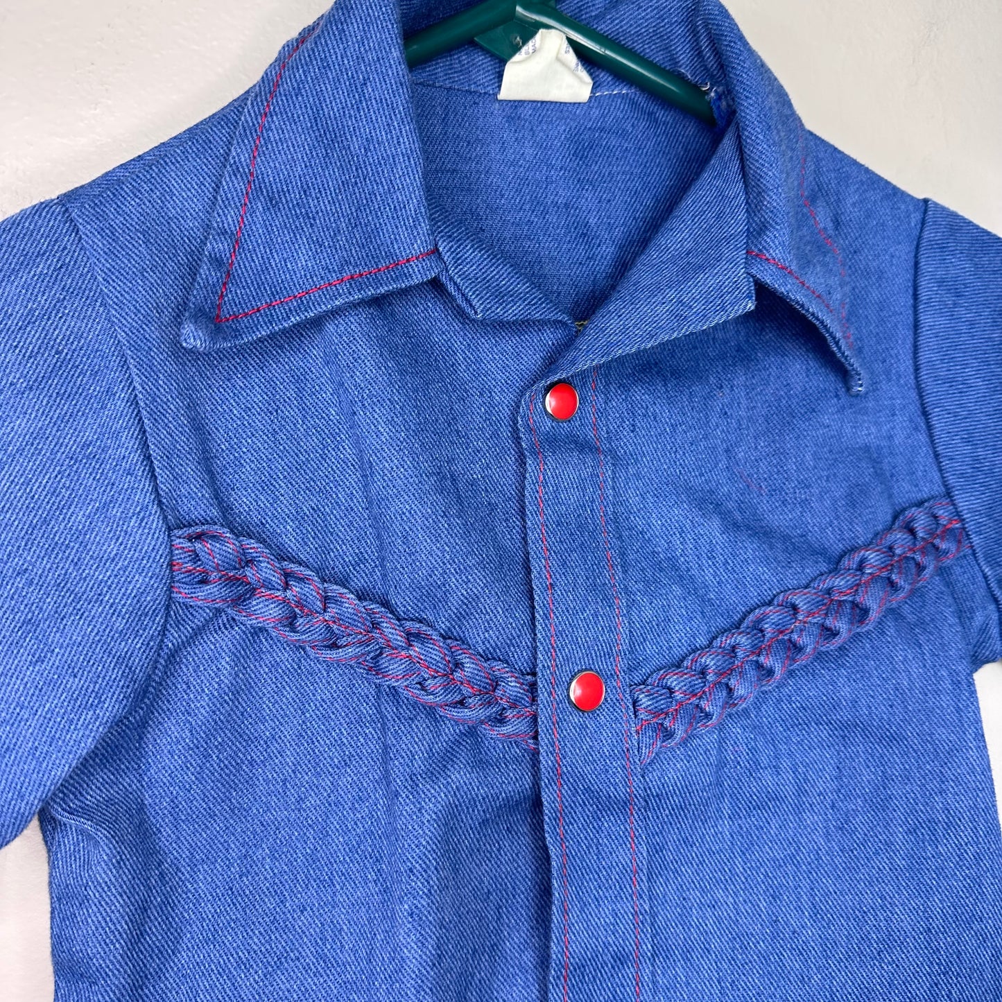 1970s Kids’ Denim Jacket with Prairie Appliqué and Embroidery, Size 3T