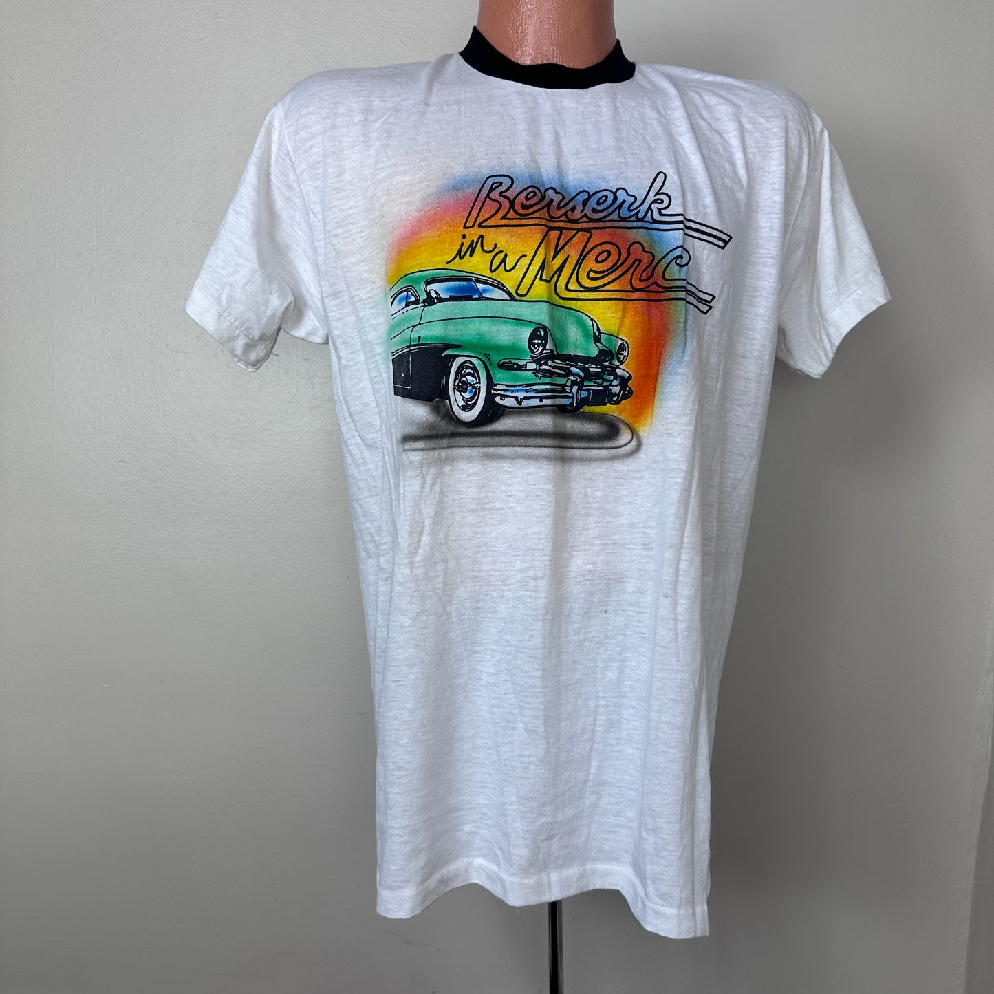 1980s Berserk in a Merc Airbrushed T-shirt, Size Large, Antique Car