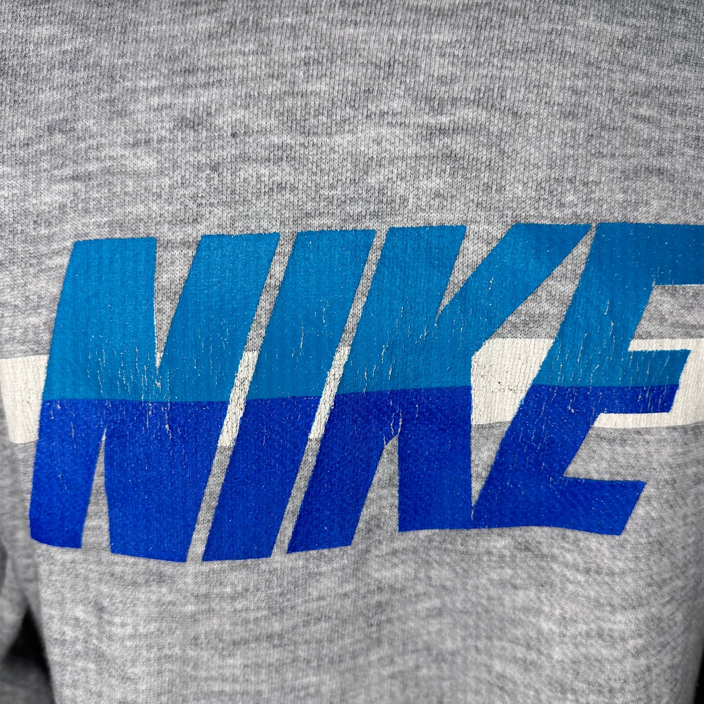 1980s/90s Nike Sweatshirt, Size Medium, Grey Crewneck, Pullover Spell Out, Gray Tag