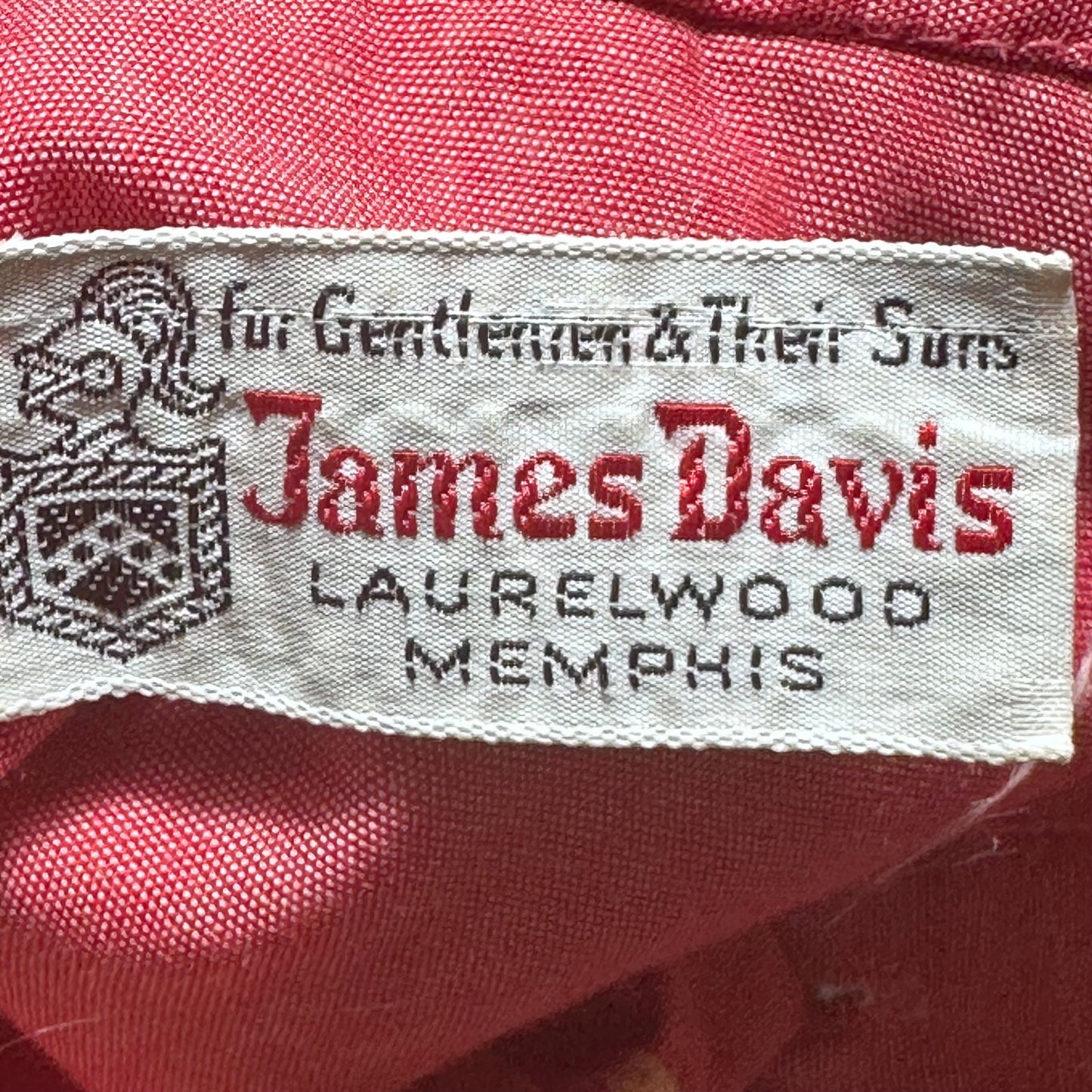 1970s Red Western Shirt with Bandana Print Yoke, James Davis Size Small